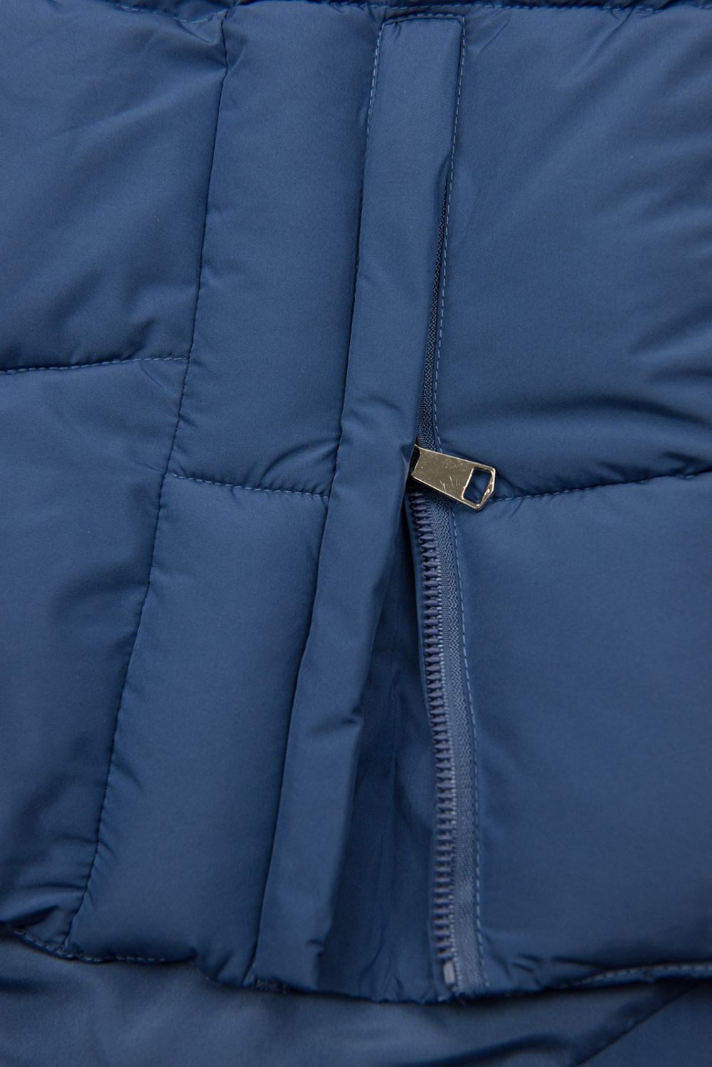 Geacă de iarnă albastră WINTER cu blană albă