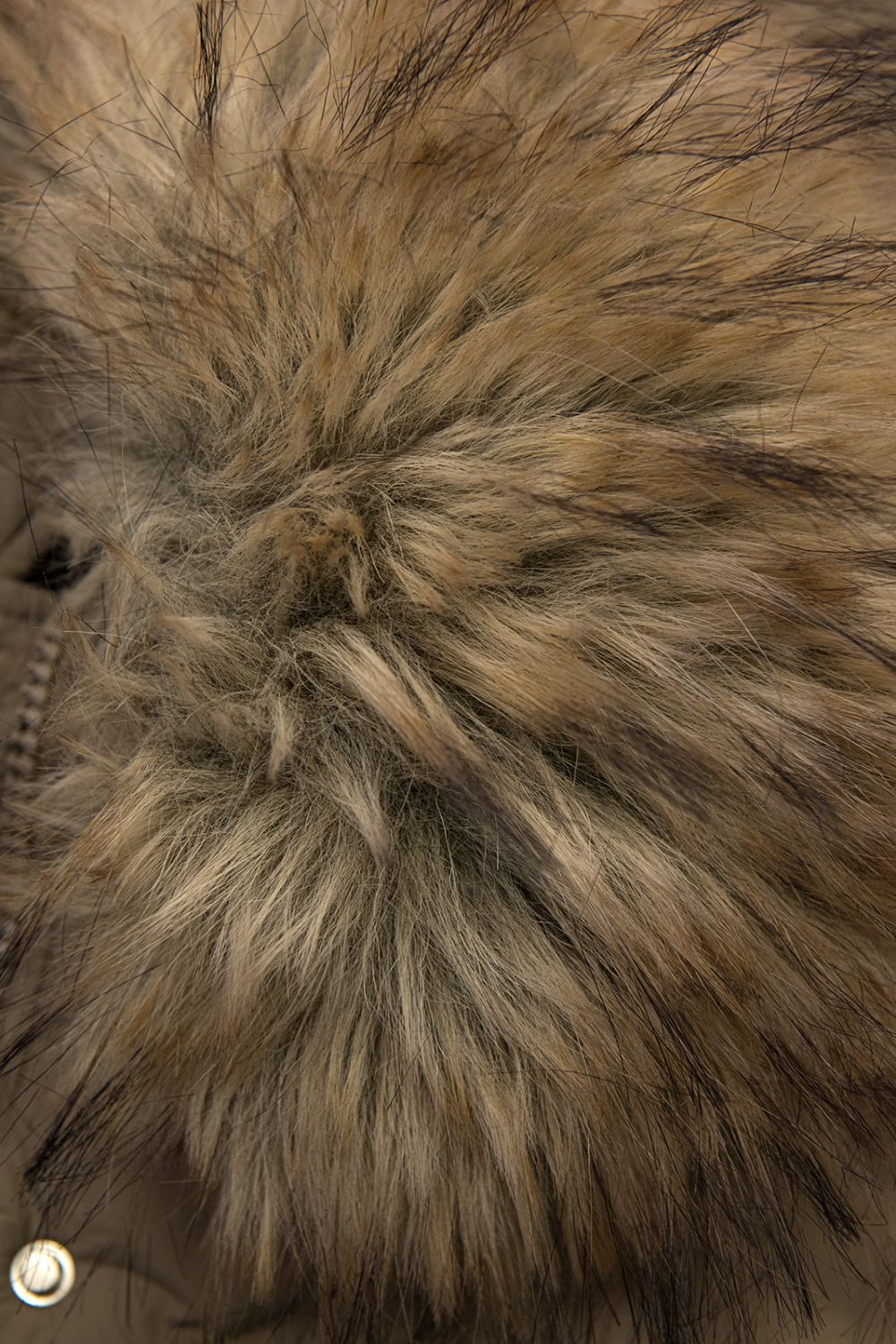 Geacă elegantă de iarnă cu blană, amaro cafea