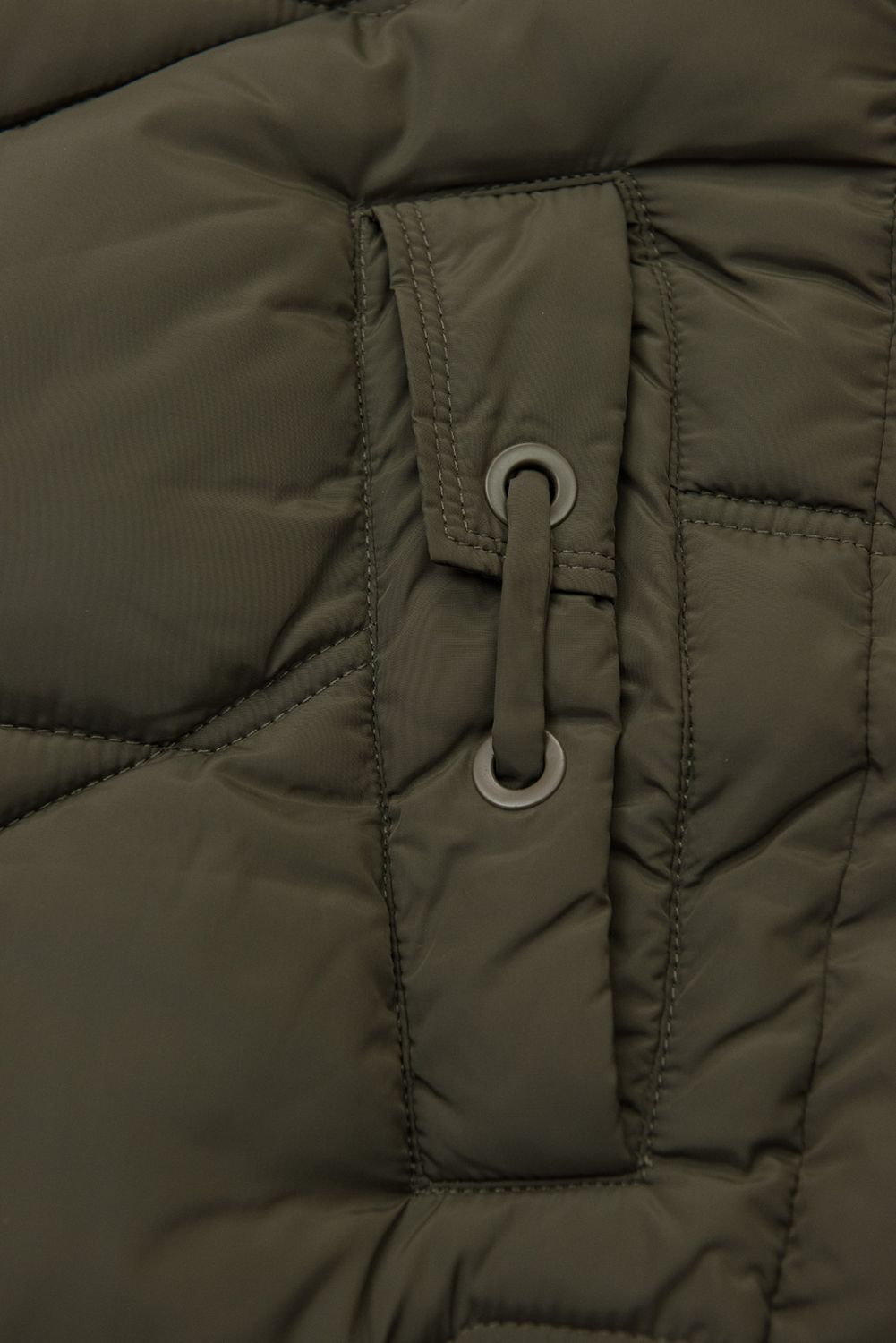 Geacă elegantă de iarnă cu blană, khaki