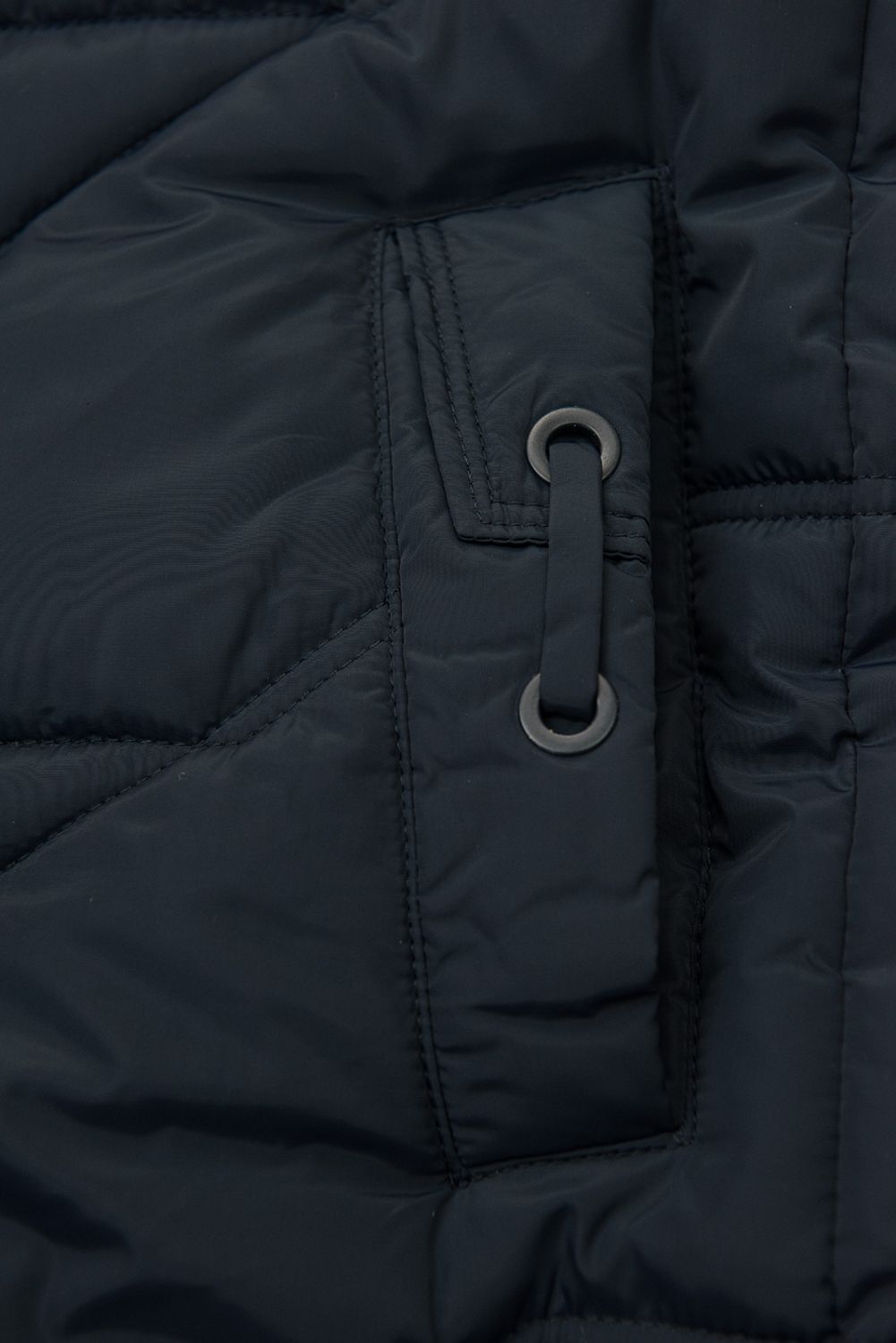 Geacă elegantă de iarnă cu blană, albastru închis