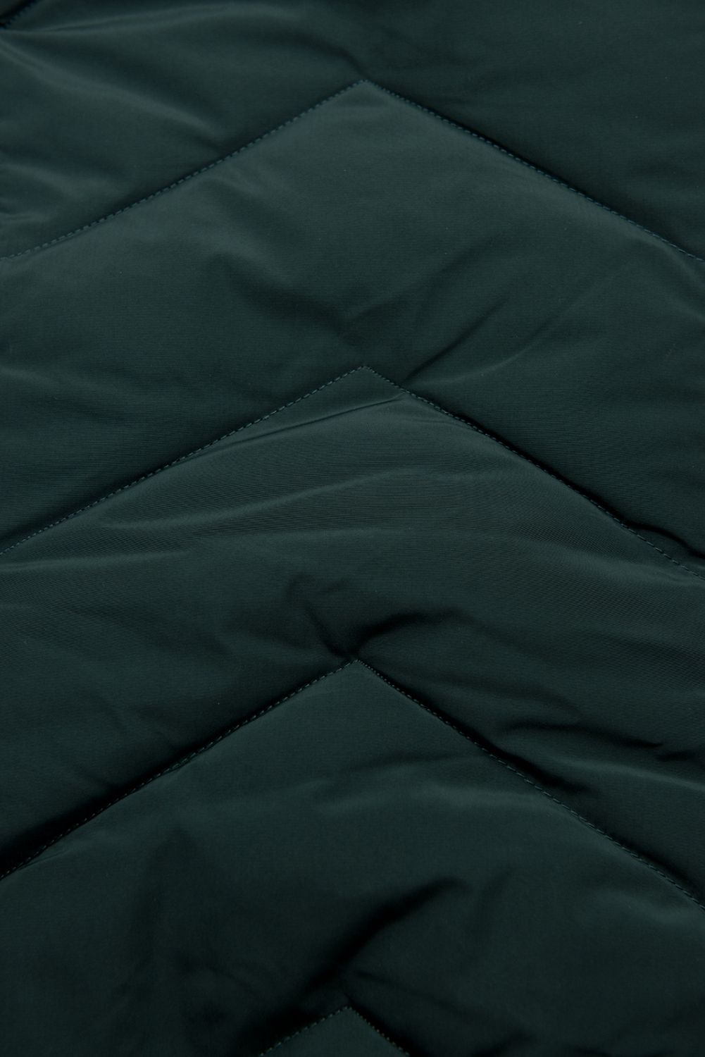 Geacă de iarnă matlasată verde închis cu glugă detașabilă