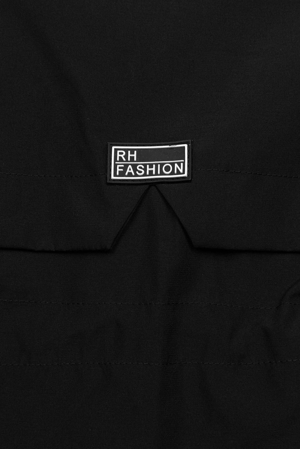 Parka pentru damă cu detalii aurii neagră