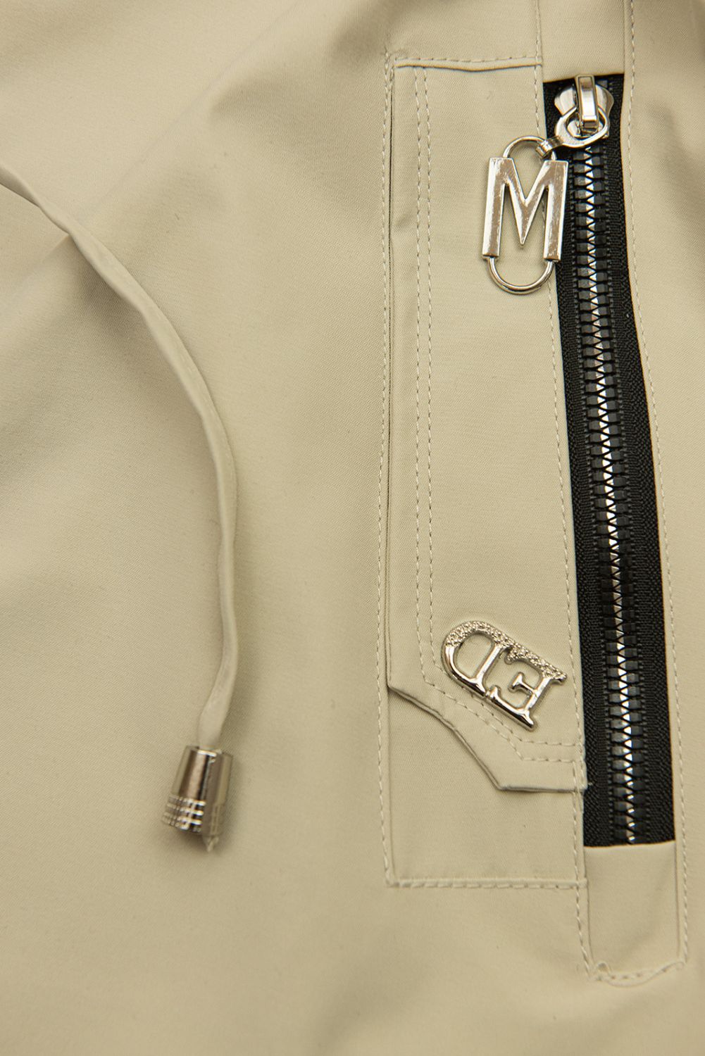 Parka elegantă pentru damă cu detalii aurii bej