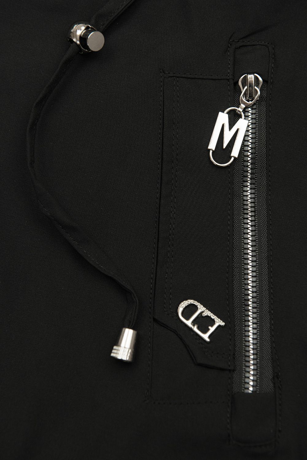 Parka elegantă pentru damă cu detalii aurii neagră