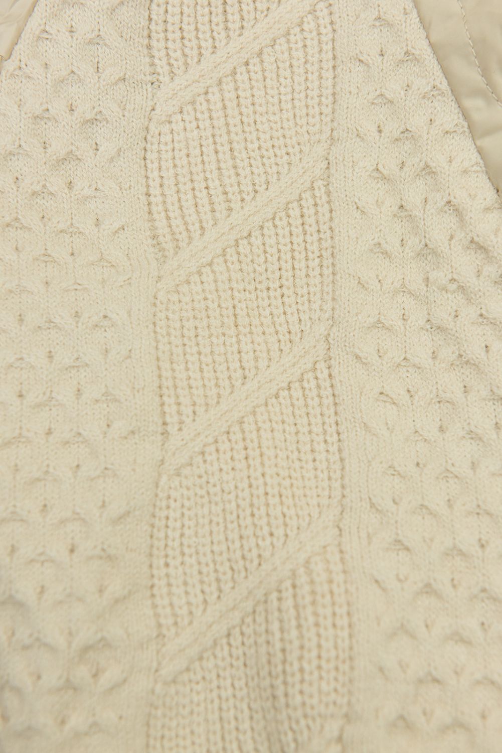 Geacă de tranziție pentru damă cu mâneci tricotate bej