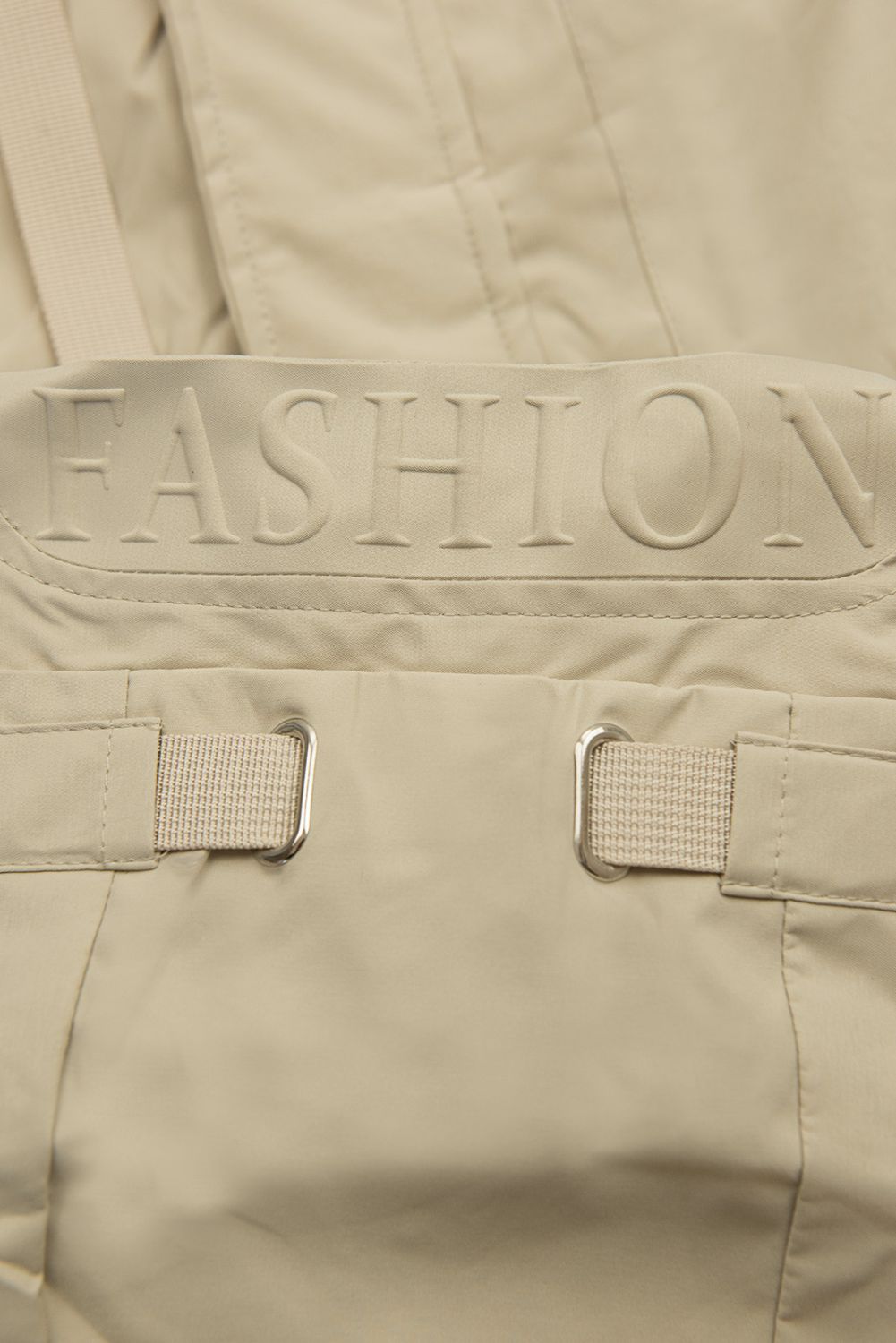 Parka de primăvară cu glugă mare bej