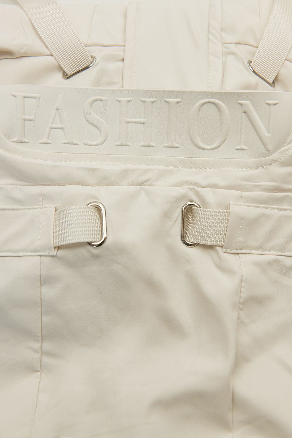 Parka ecru de primăvară cu glugă mare