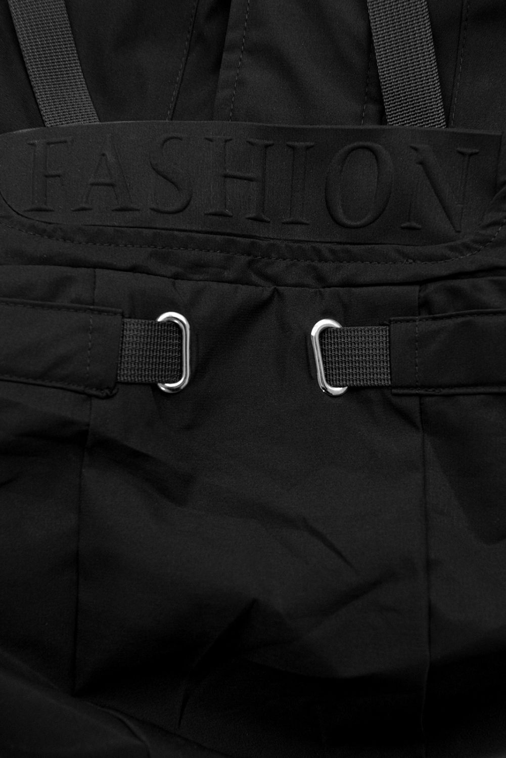 Parka neagră de primăvară cu glugă mare