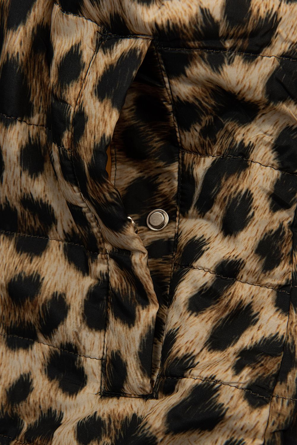 Parka reversibilă galbenă cu model leopard