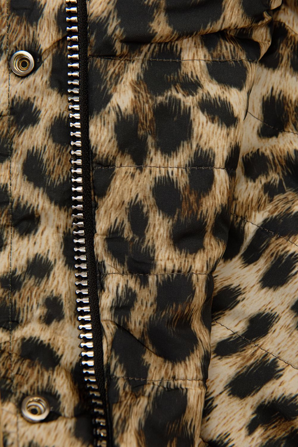 Parka reversibilă galbenă cu model leopard