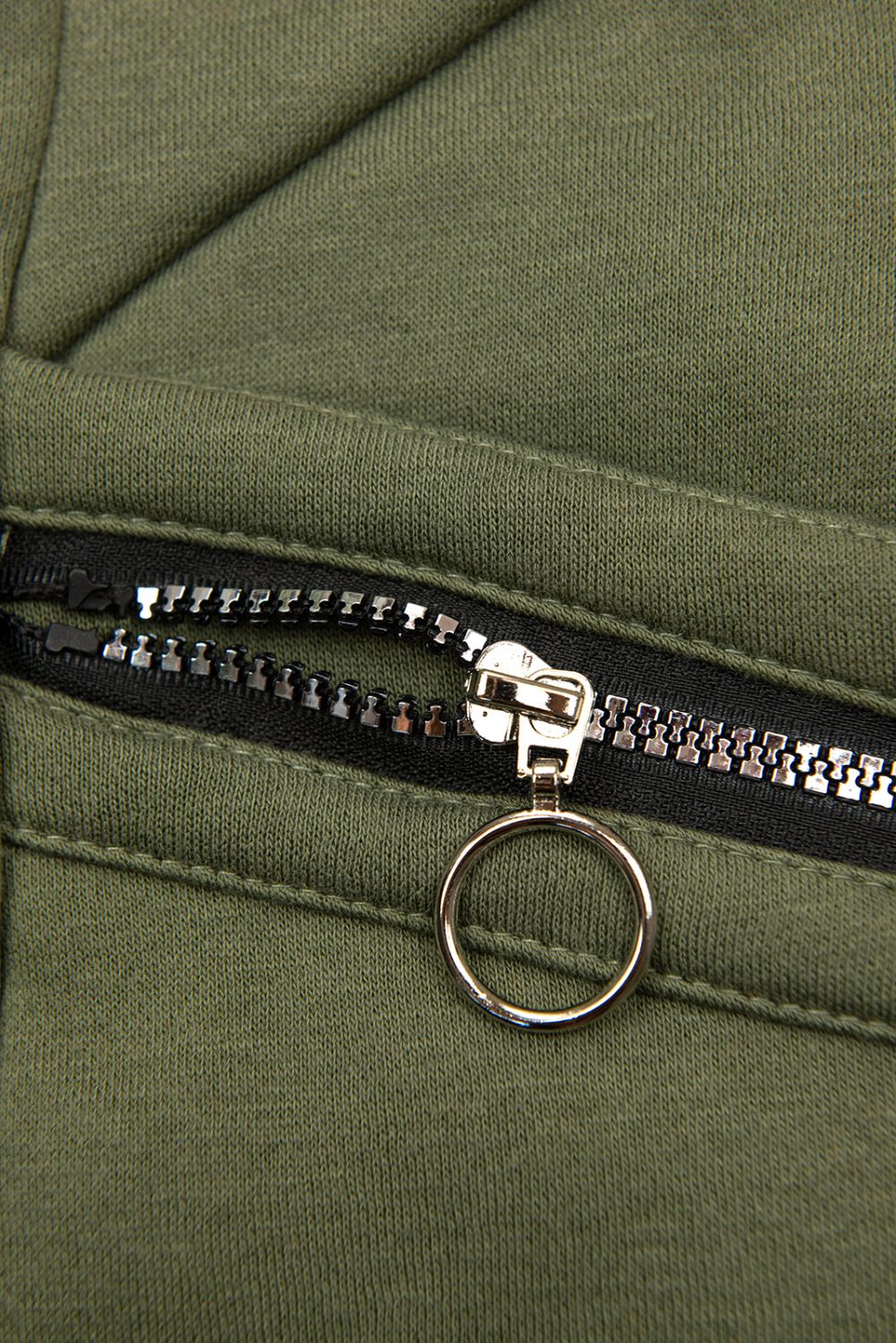 Hanorac khaki prelungit cu glugă