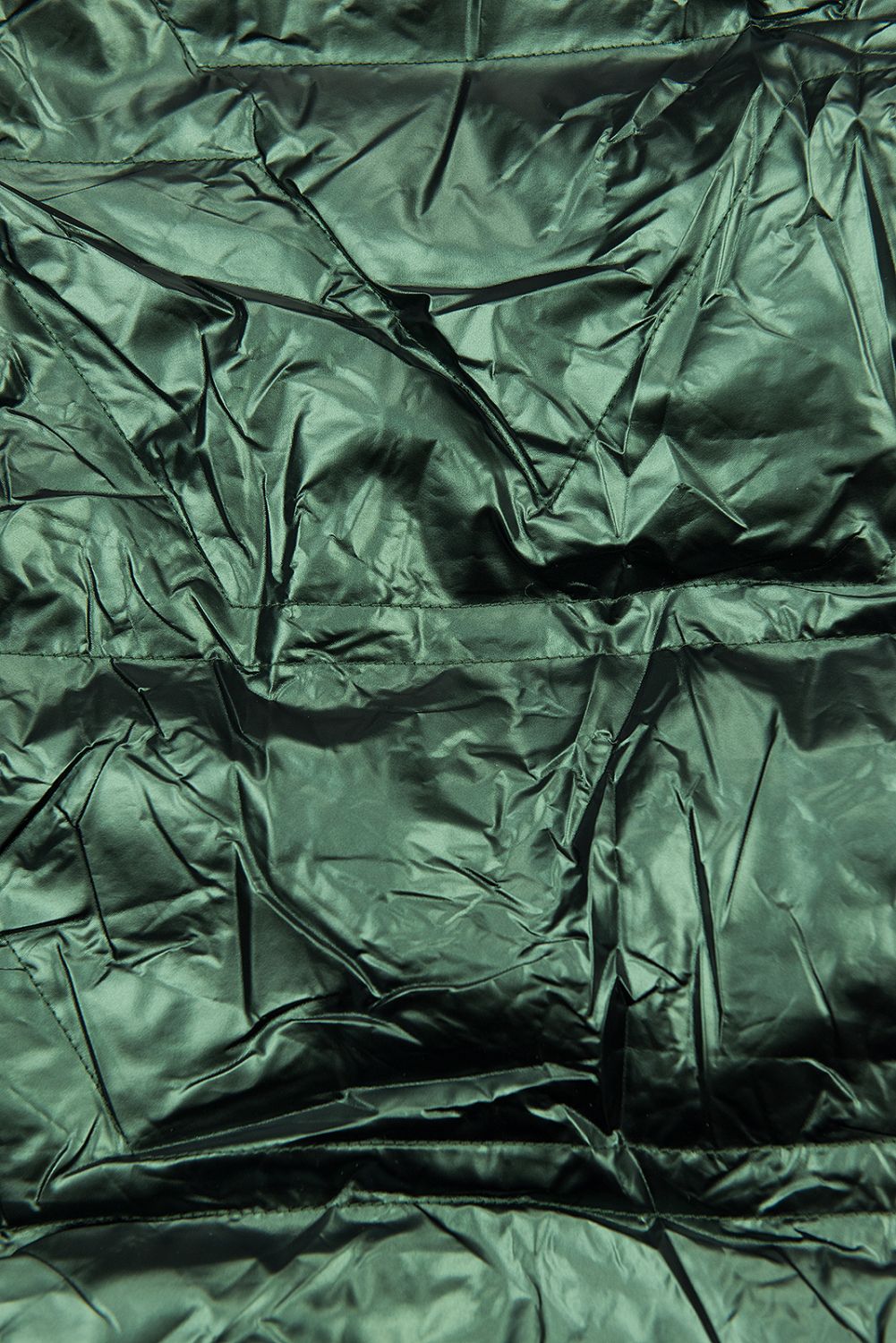 Geacă reversibilă lucioasă verde smarald/alb