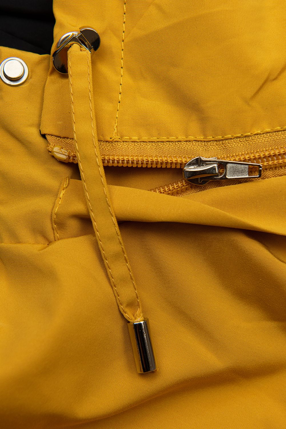 Parka reversibilă de tranziție cu glugă galben/negru