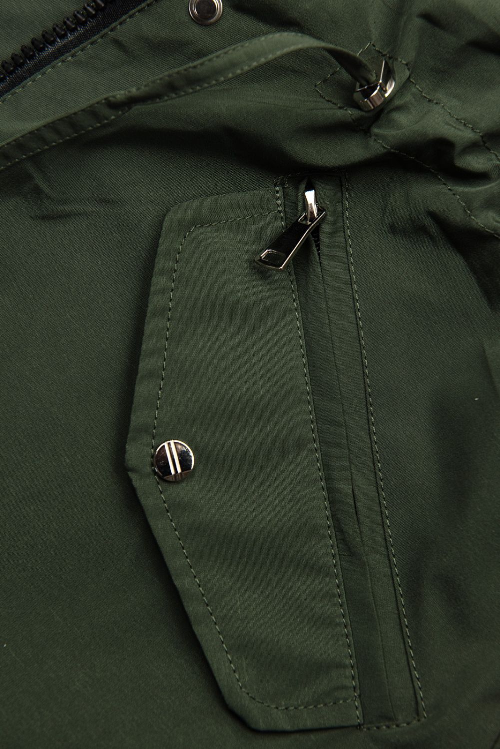 Parka reversibilă de tranziție cu glugă kaki/negru