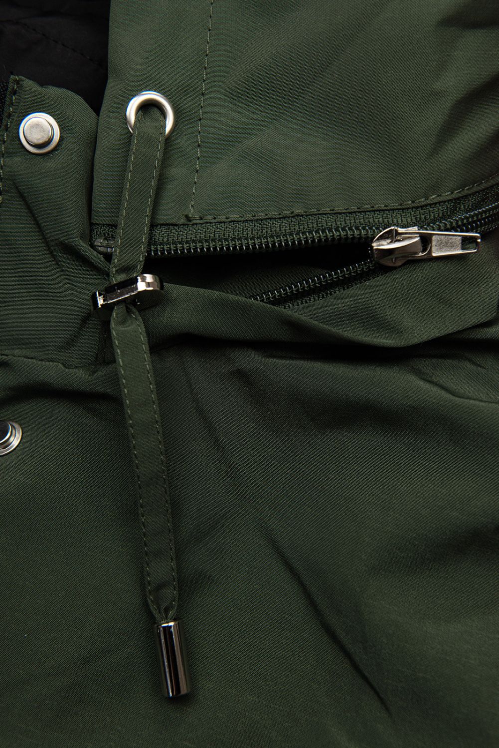Parka reversibilă de tranziție cu glugă kaki/negru