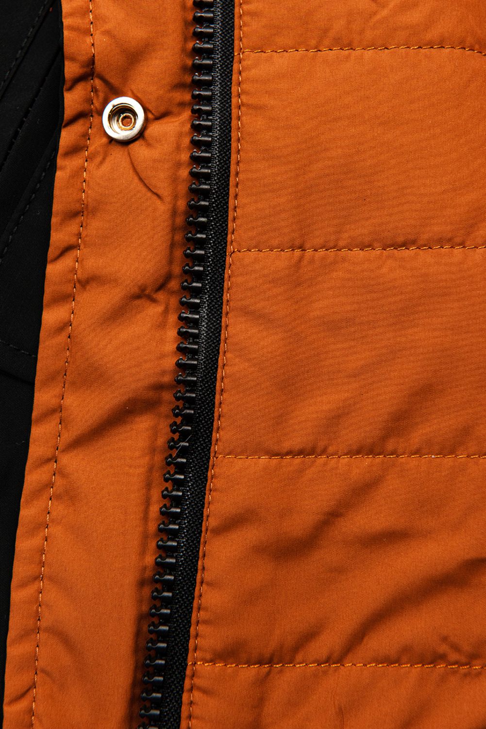 Parka reversibilă de tranziție cu glugă negru/teracotă