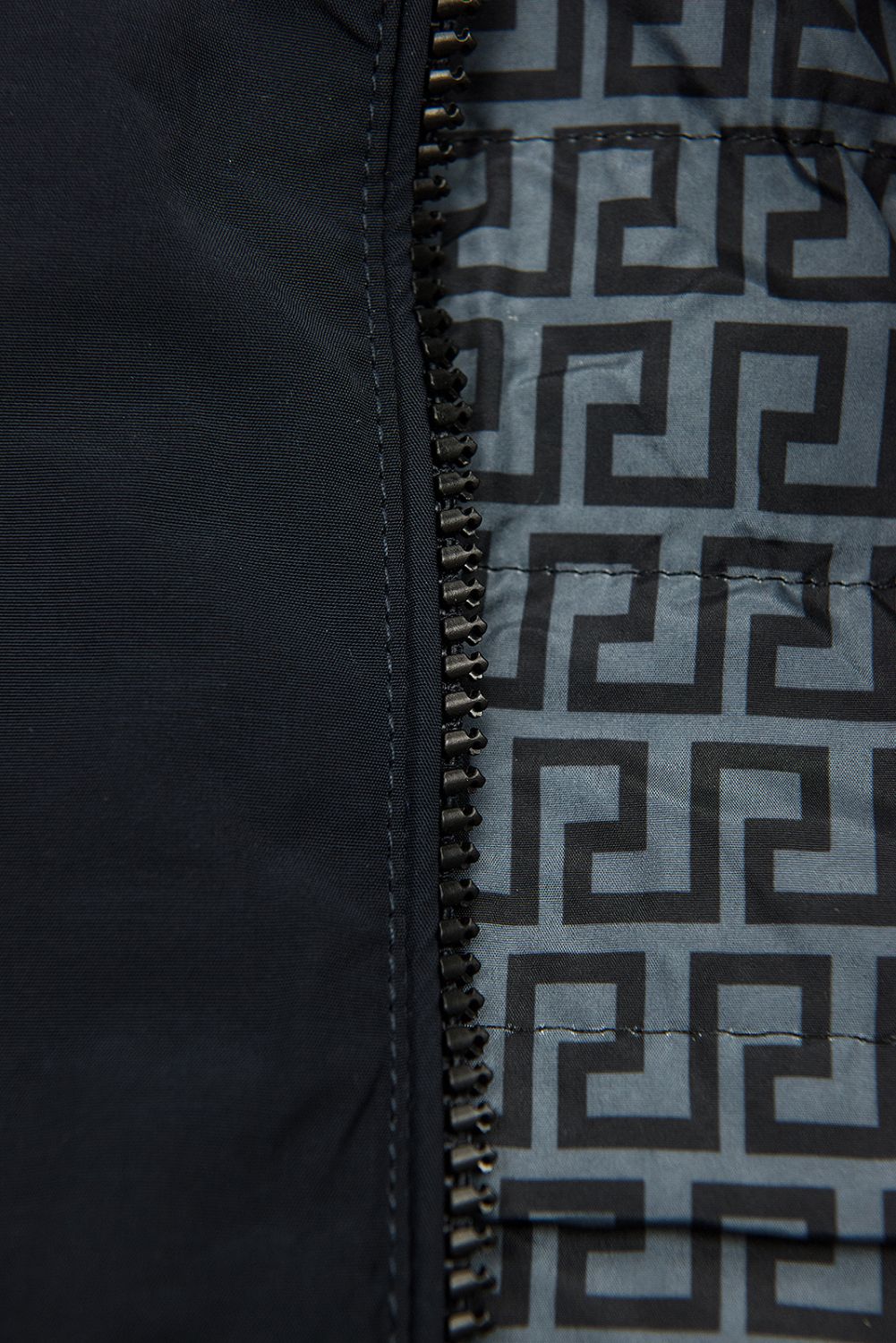 Parka reversibilă cu imprimeu albastru închis/gri
