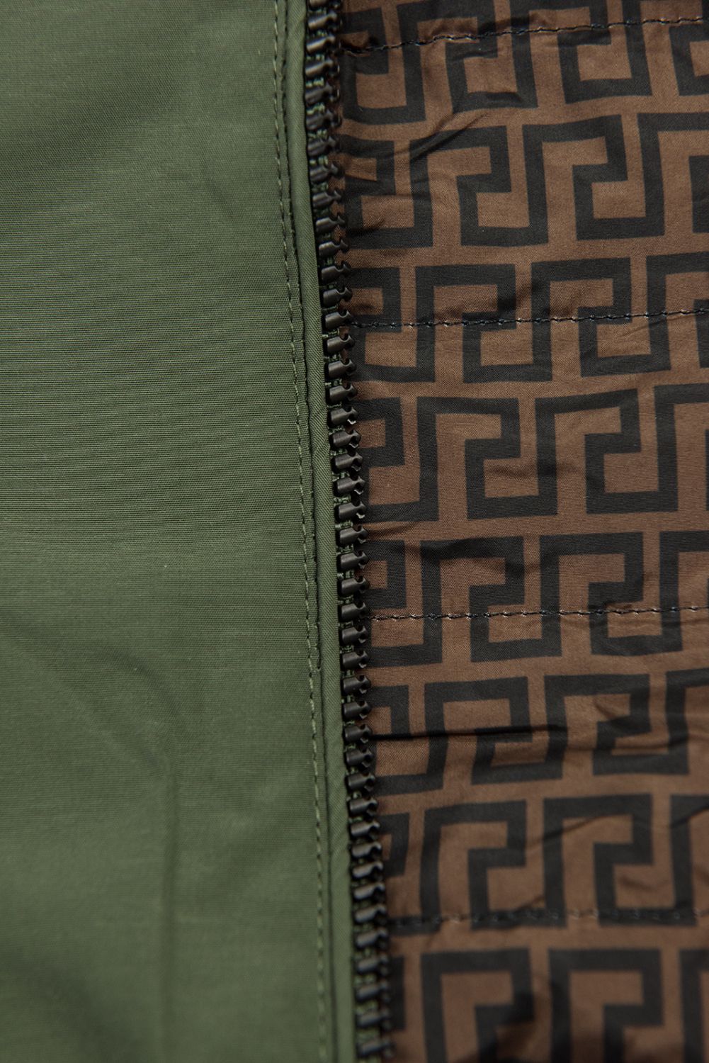 Parka reversibilă cu imprimeu kaki/maro