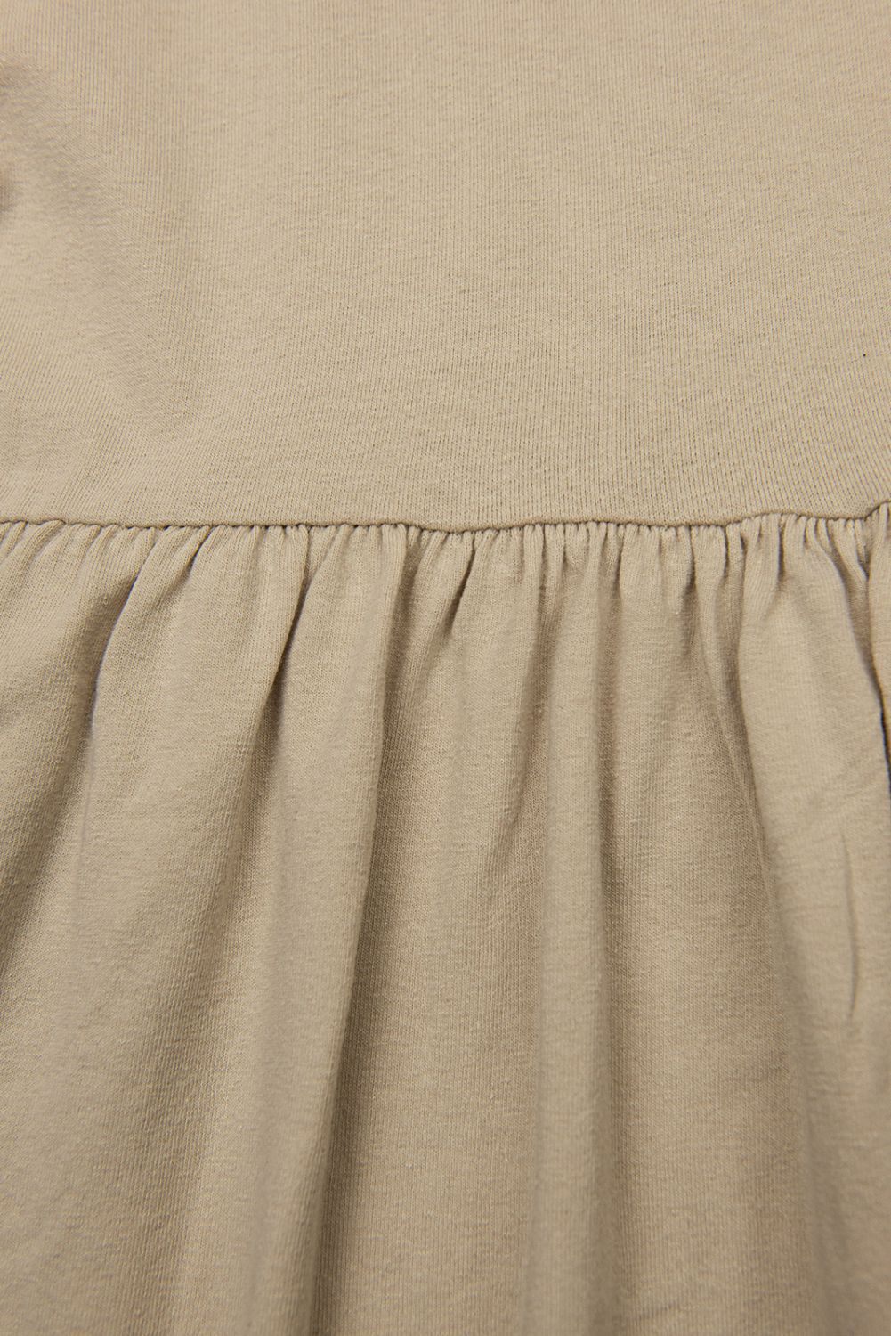 Rochie bej din bumbac cu croială în- A
