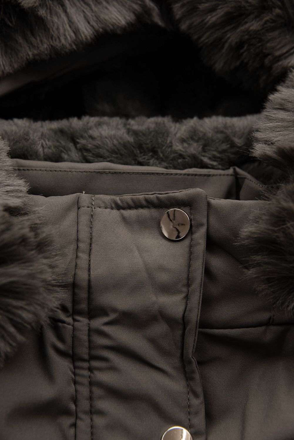 Parka kaki pentru copii cu blană