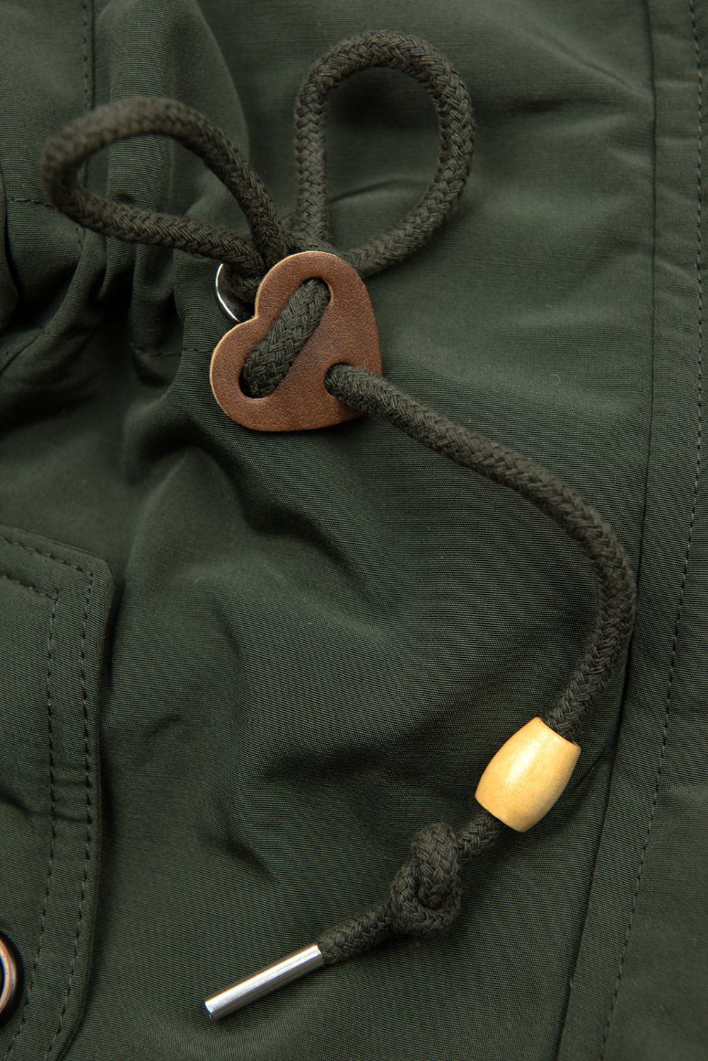Parka verde închis cu pluș de toamnă/iarnă