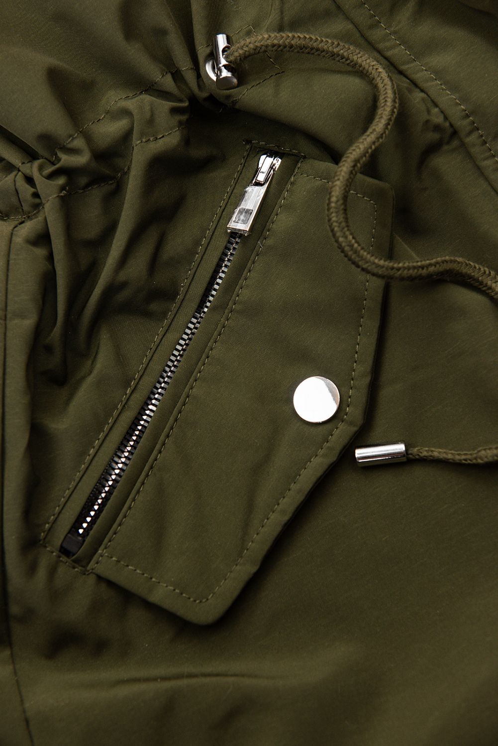 Geacă de iarnă kaki cu căptușeală detașabilă