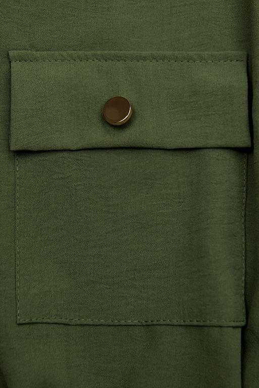 Rochie cămașă kaki