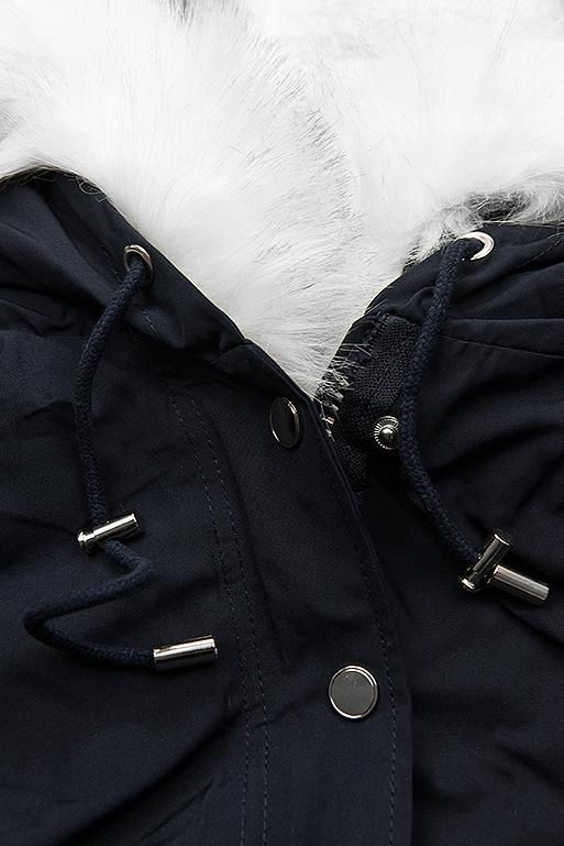 Parka bleumarin/alb pentru iarnă cu căptușeală detașabilă
