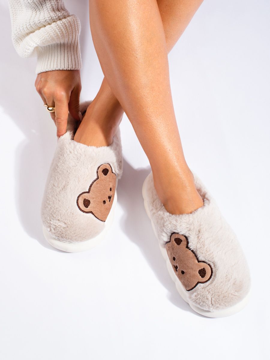Béžové dámské pantofle BEAR