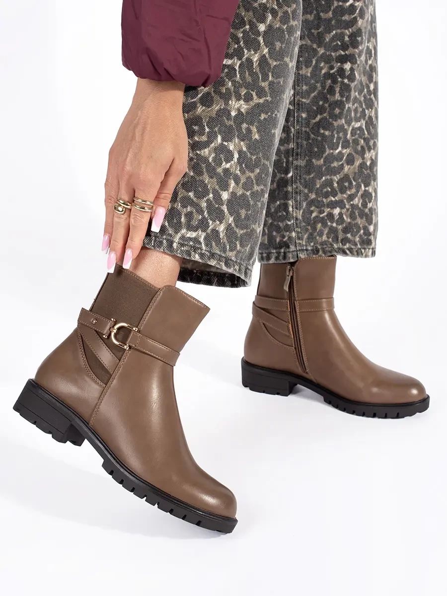 Botine înalte maro