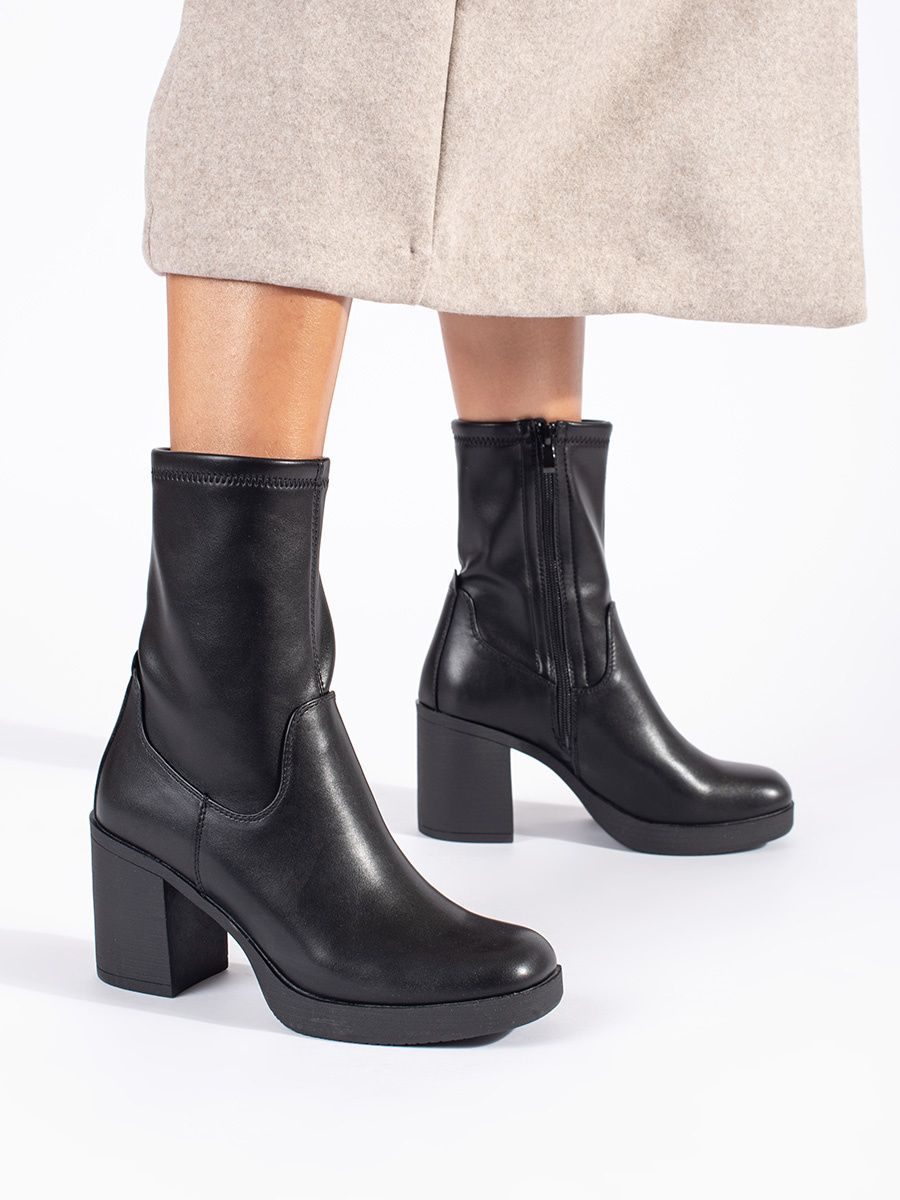 Botine negre cu toc Sergio Leone