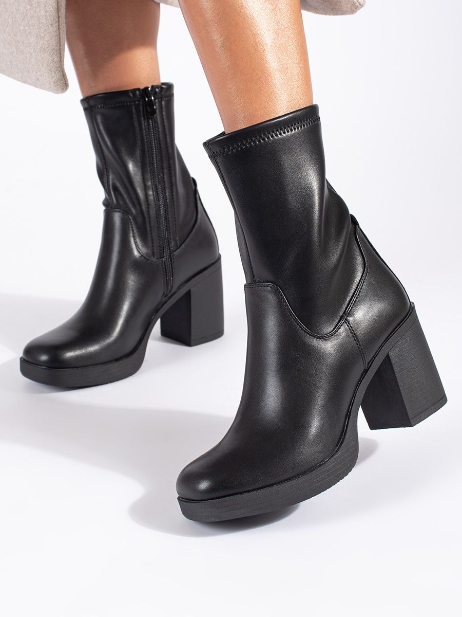 Botine negre cu toc Sergio Leone