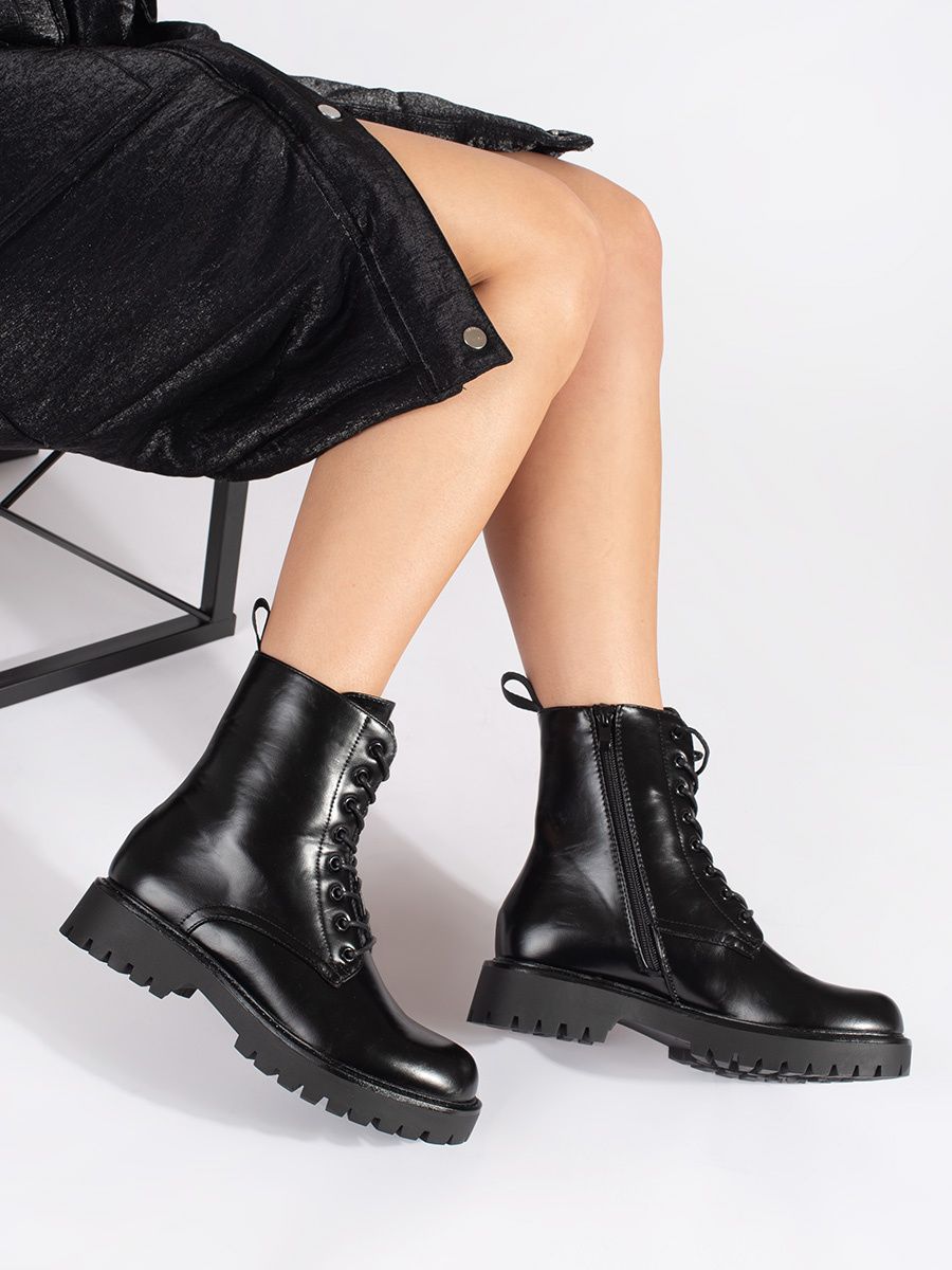Botine negre cu platformă