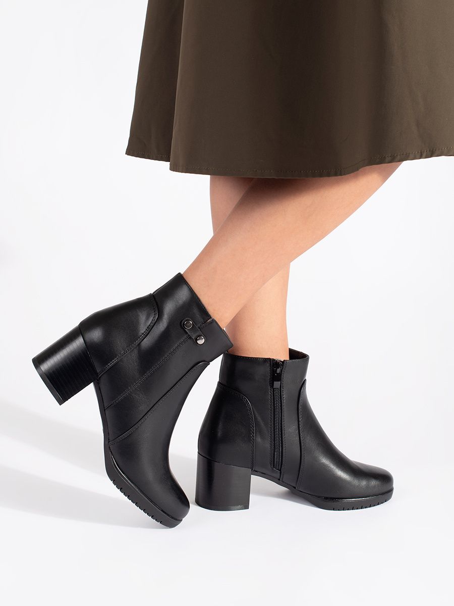 Botine negre cu toc Sergio Leone
