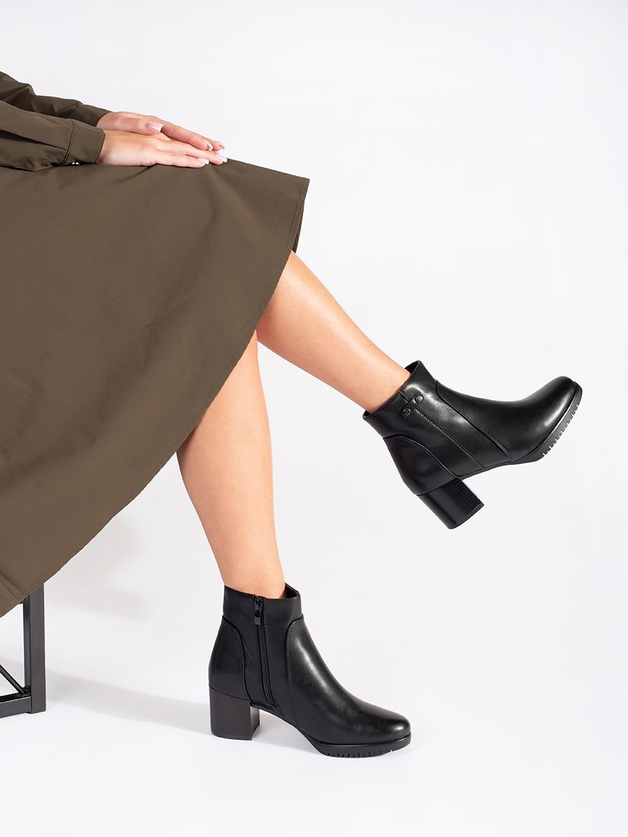 Botine negre cu toc Sergio Leone