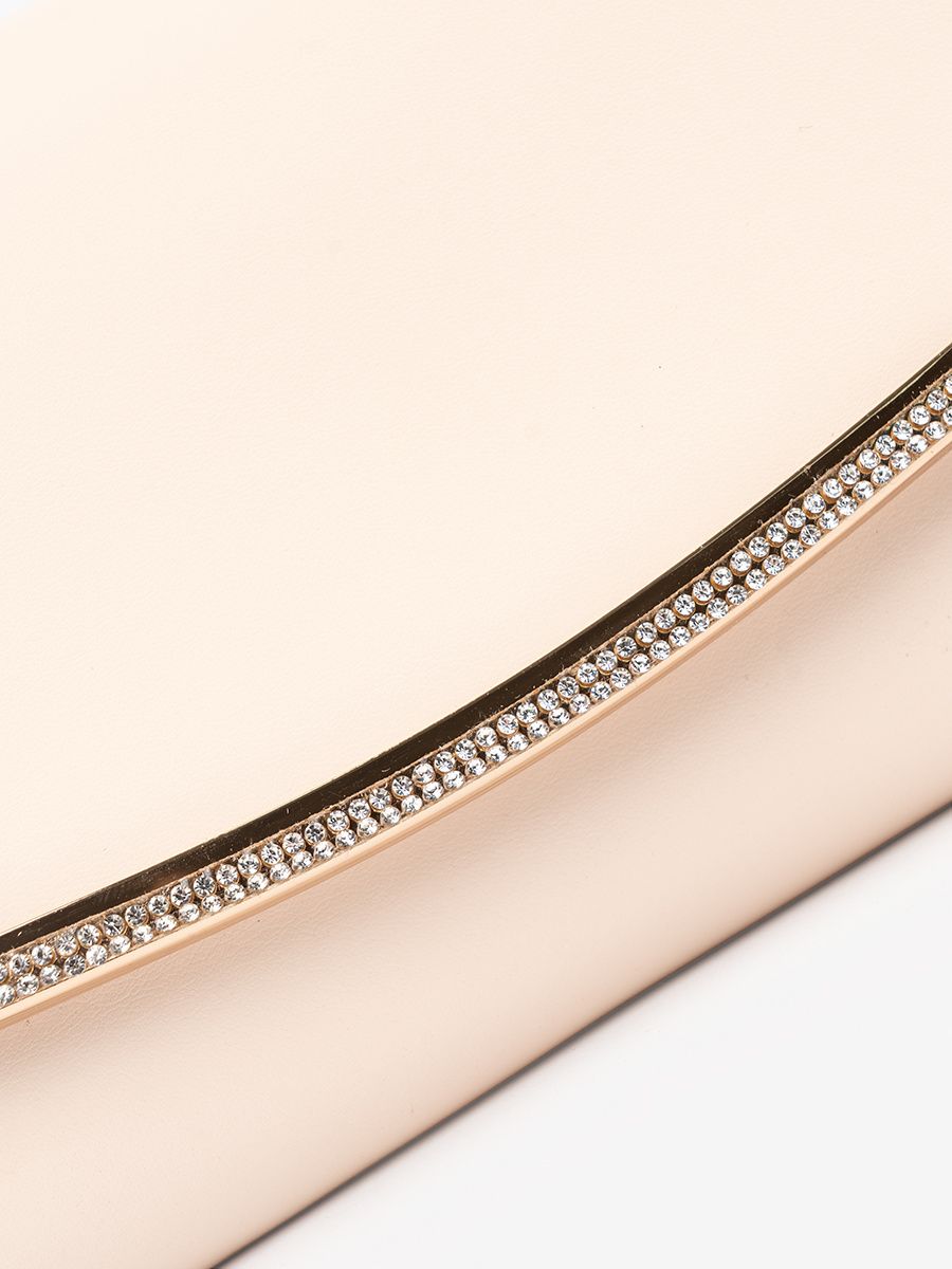 Clutch bej deschis cu lanț