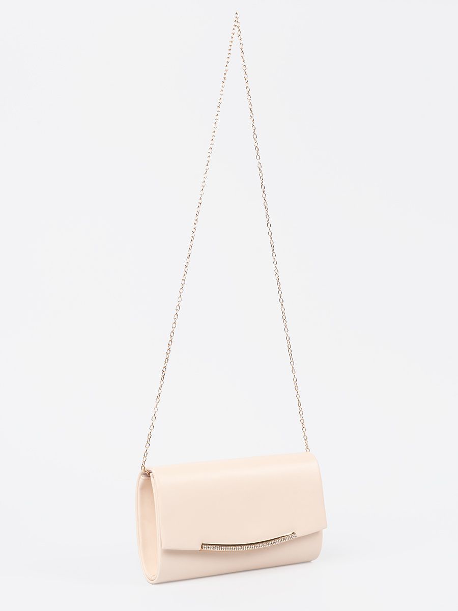 Clutch bej deschis cu lanț