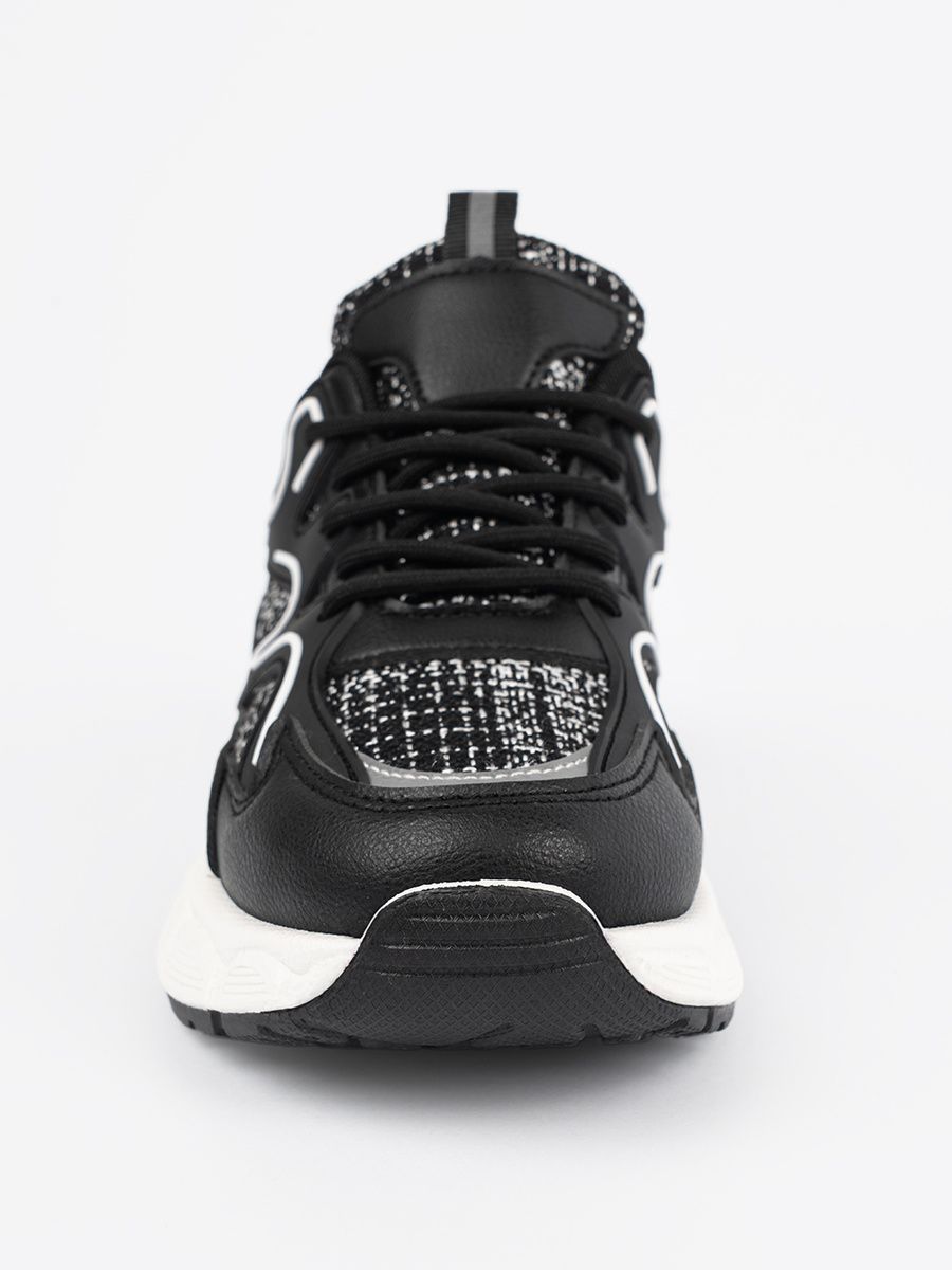 Sneakers negri cu inserții decorative