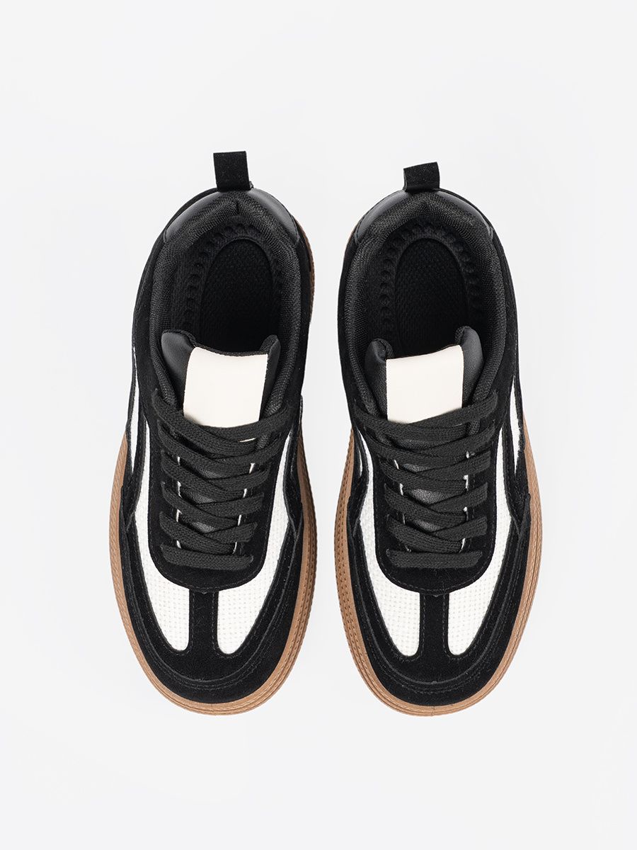 Sneakers negri cu detalii albe