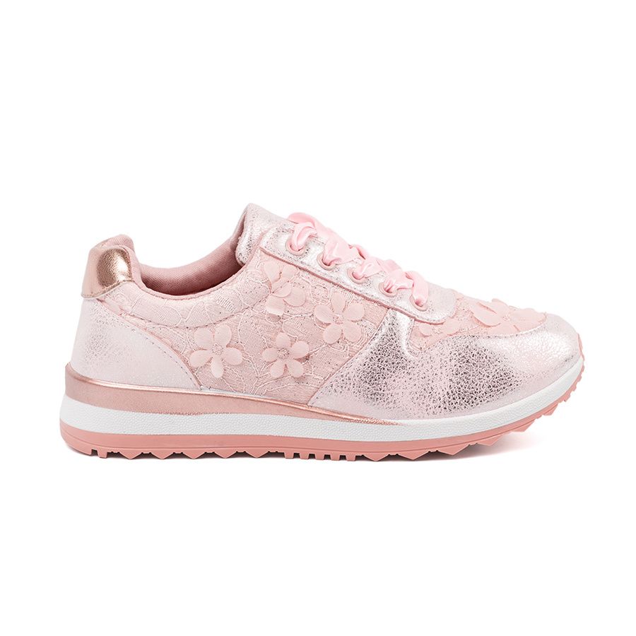 Sneakers roz cu model floral