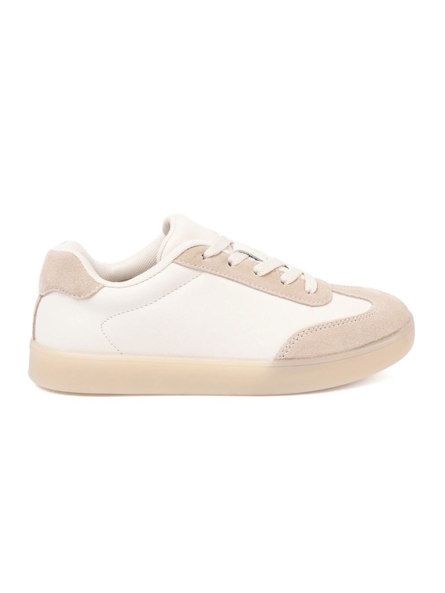 Sneakersi dama alb-bej