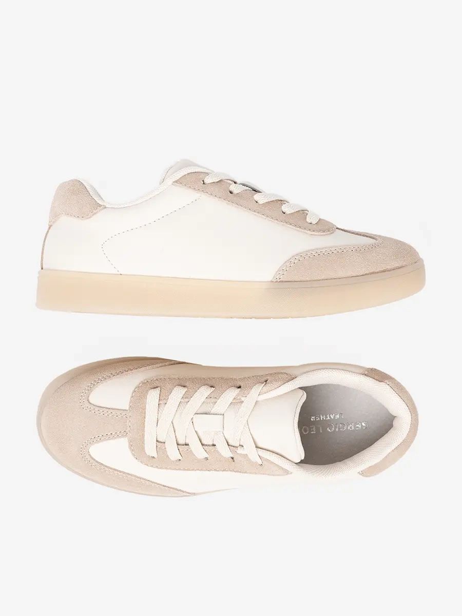 Sneakersi dama alb-bej
