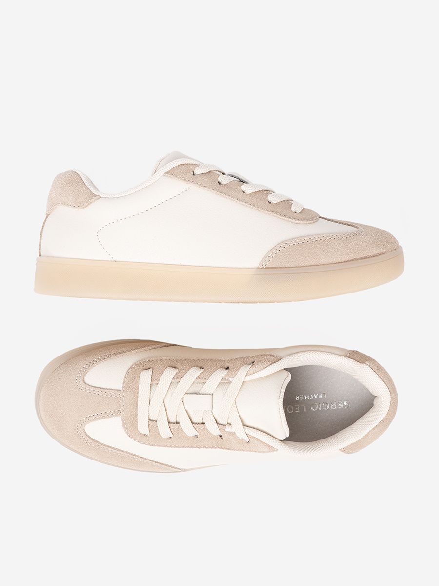 Sneakersi dama alb-bej
