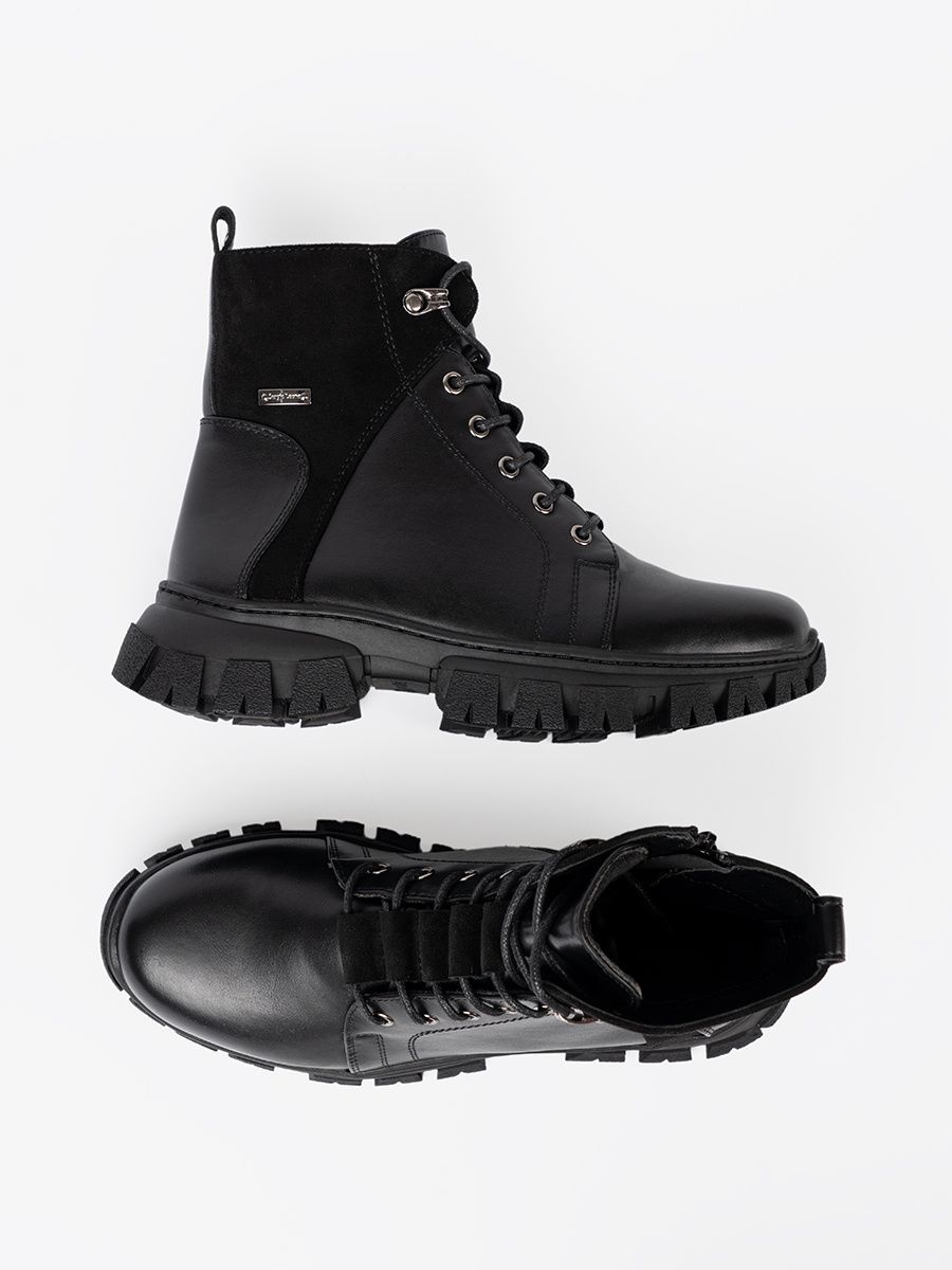 Botine negre cu talpă masivă și fermoar