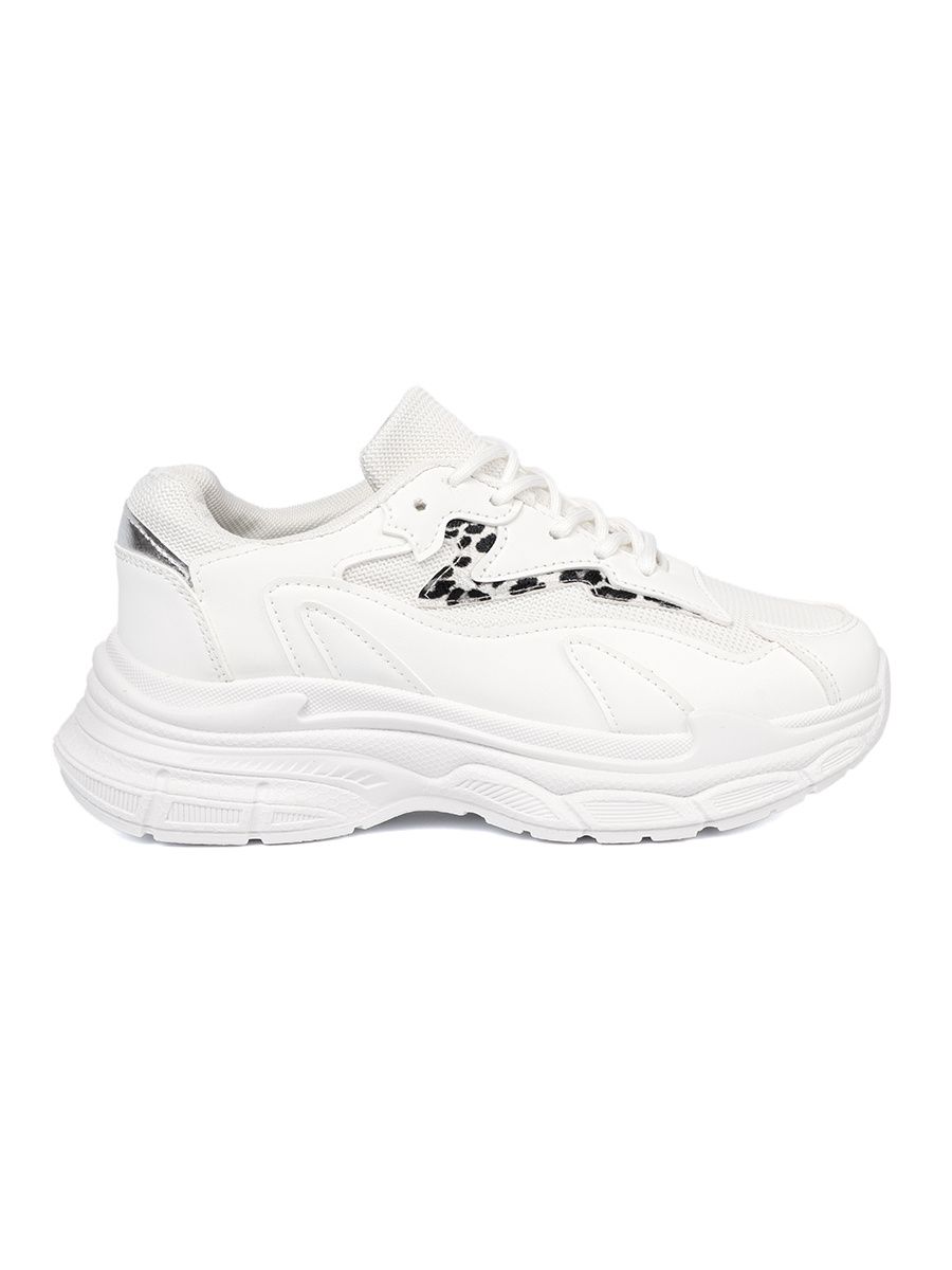 Pantofi sport albi cu accent decorativ