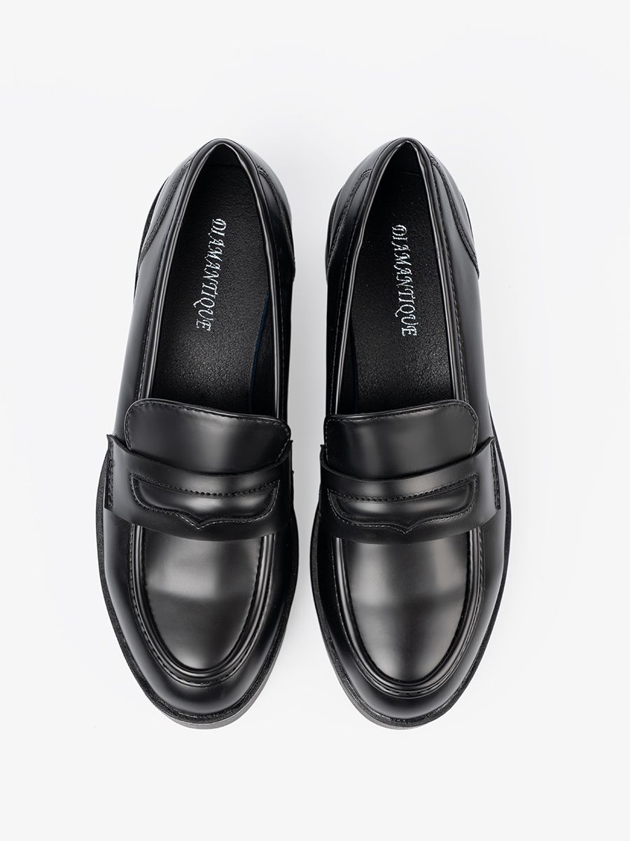 Mocasini eleganți negri cu talpă groasă