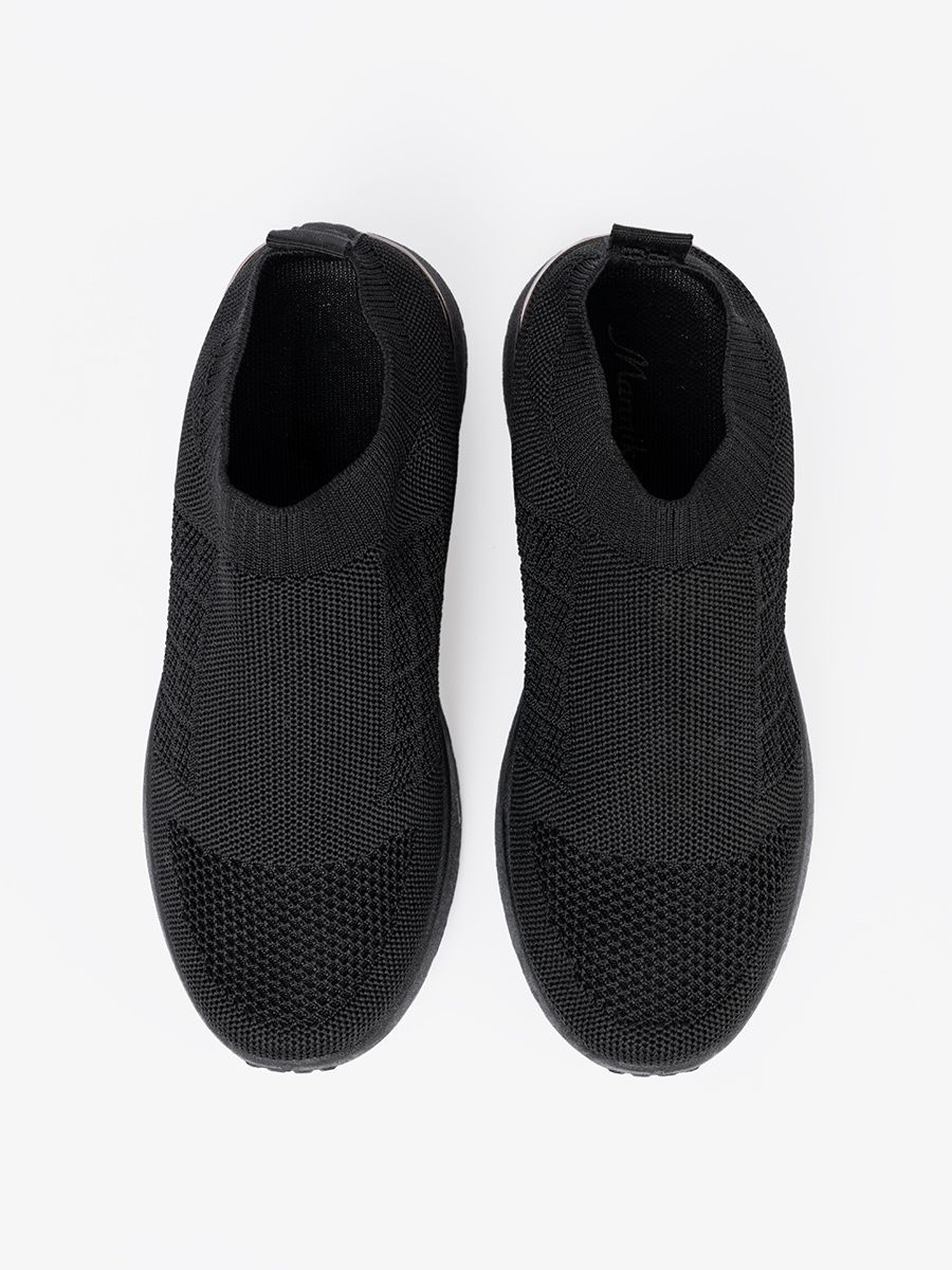 Pantofi sport slip-on negri cu partea superioară din textil