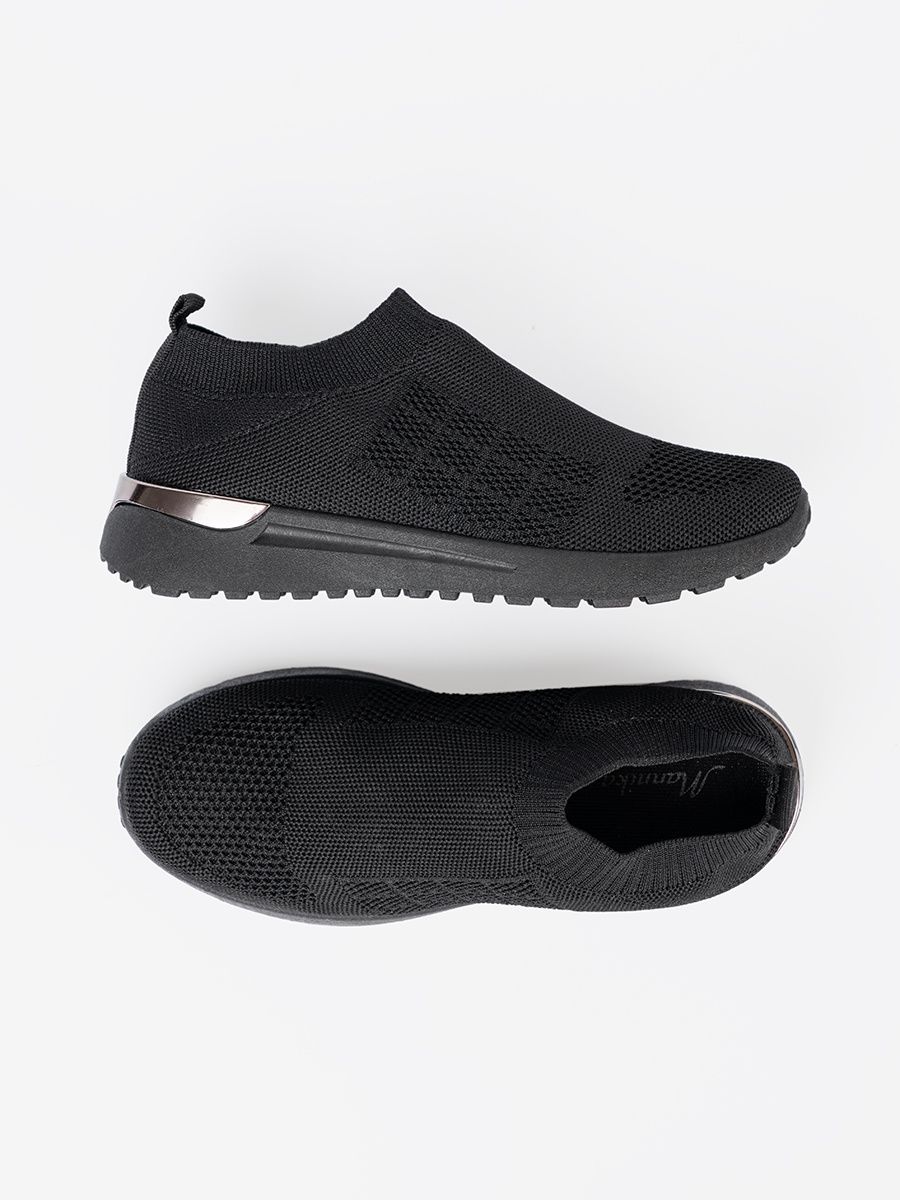 Pantofi sport slip-on negri cu partea superioară din textil