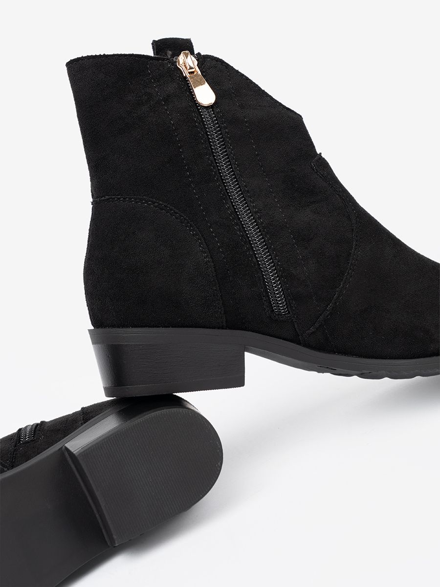 Botine negre din velur