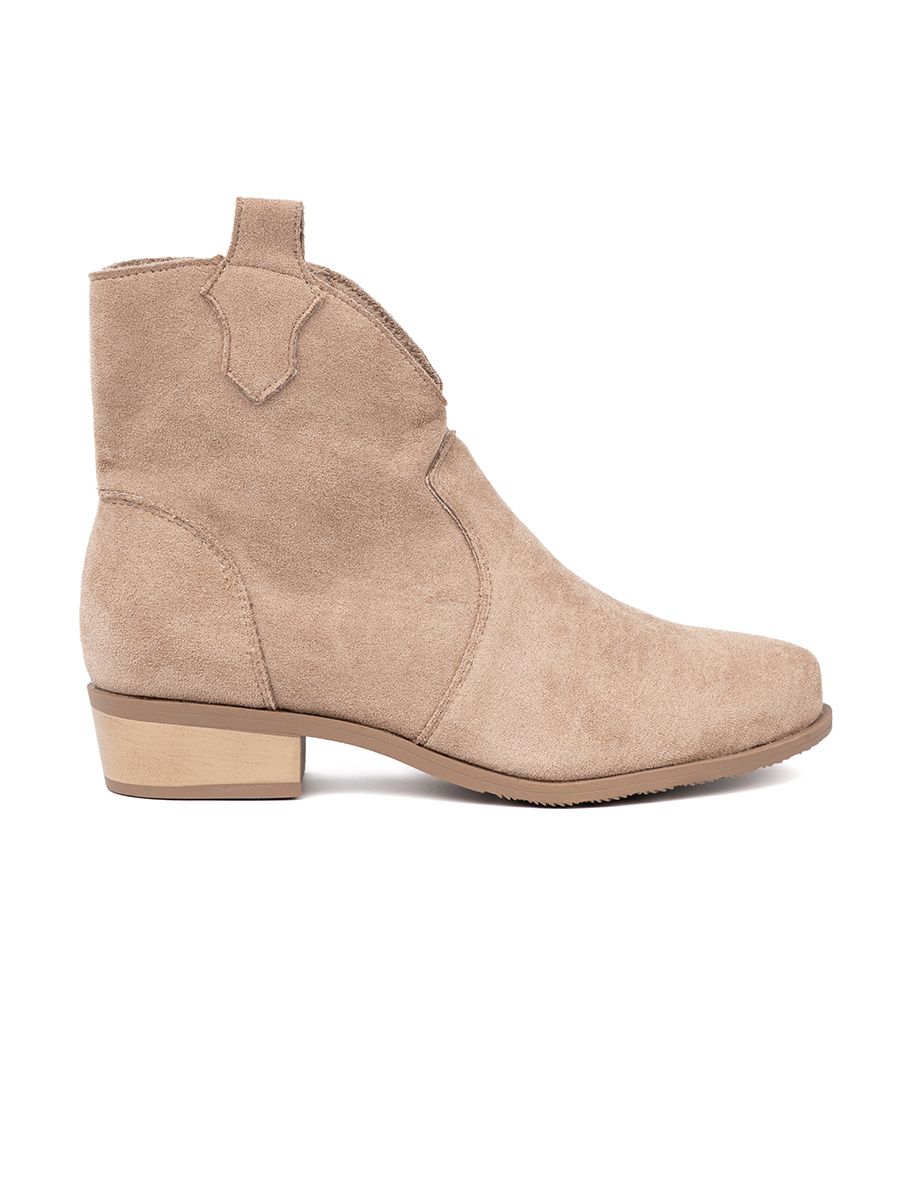 Botine bej din suede